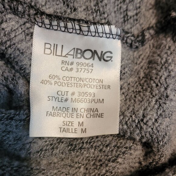 Billabong Zip Up Logo Jacket Size M Heathered Black Charcoal Pockets Streetwear - Picture 5 of 9
